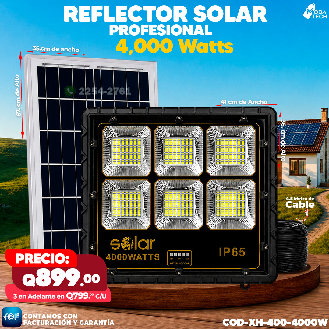 Reflector Solar de Vidrio de 4,000W 🔆🔆