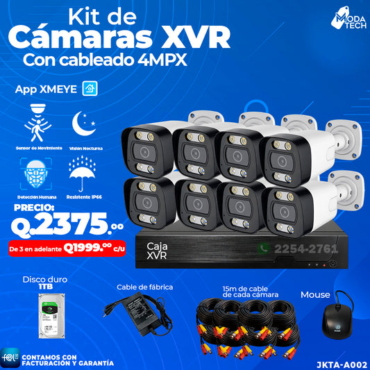Kit de Cámaras XVR de 8 Cámaras