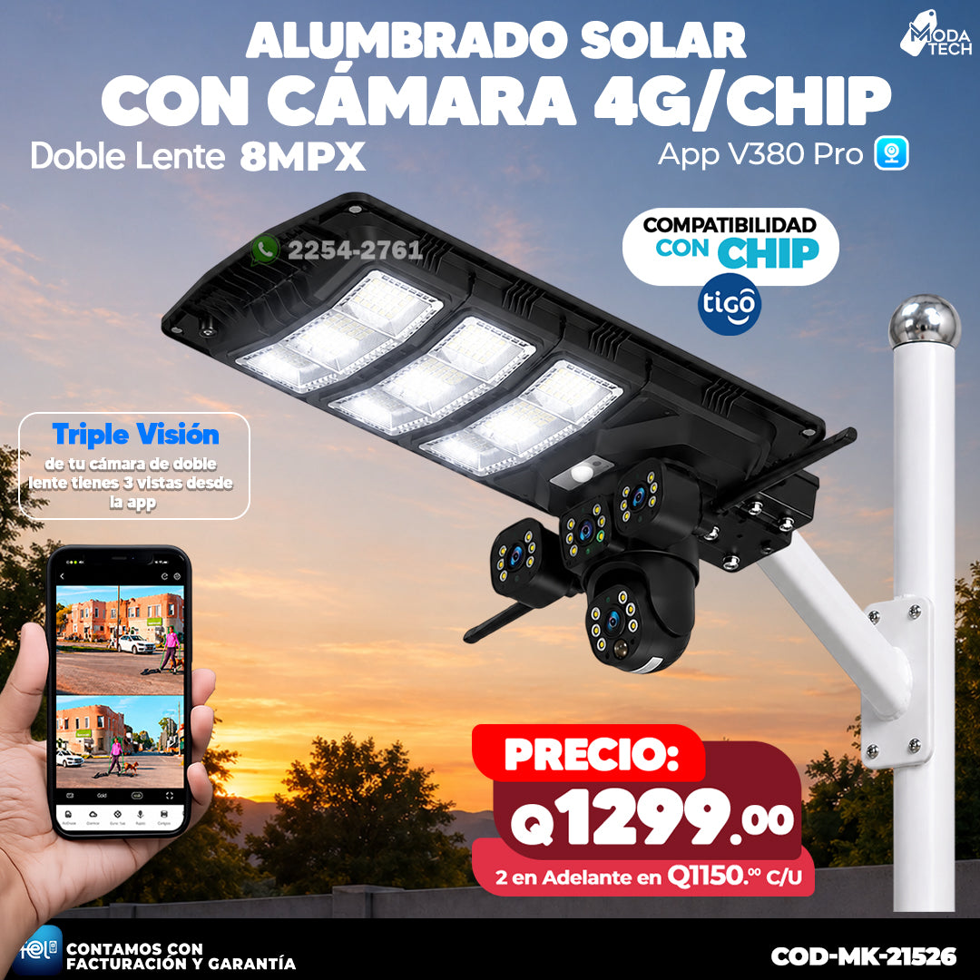 Alumbrado Solar con Cámara de 8MPX 📸💡