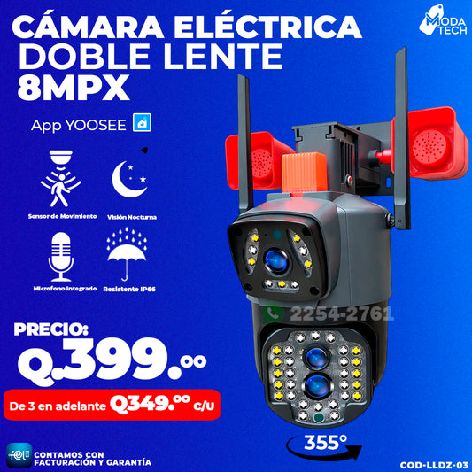 Cámara Wifi con Doble lente 8MPX 💡🚨