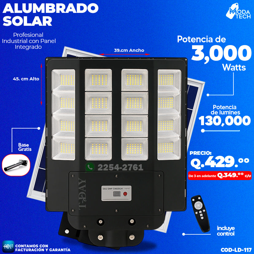 Alumbrado Solar Industrial - 3,000 WATTS 🌞💡