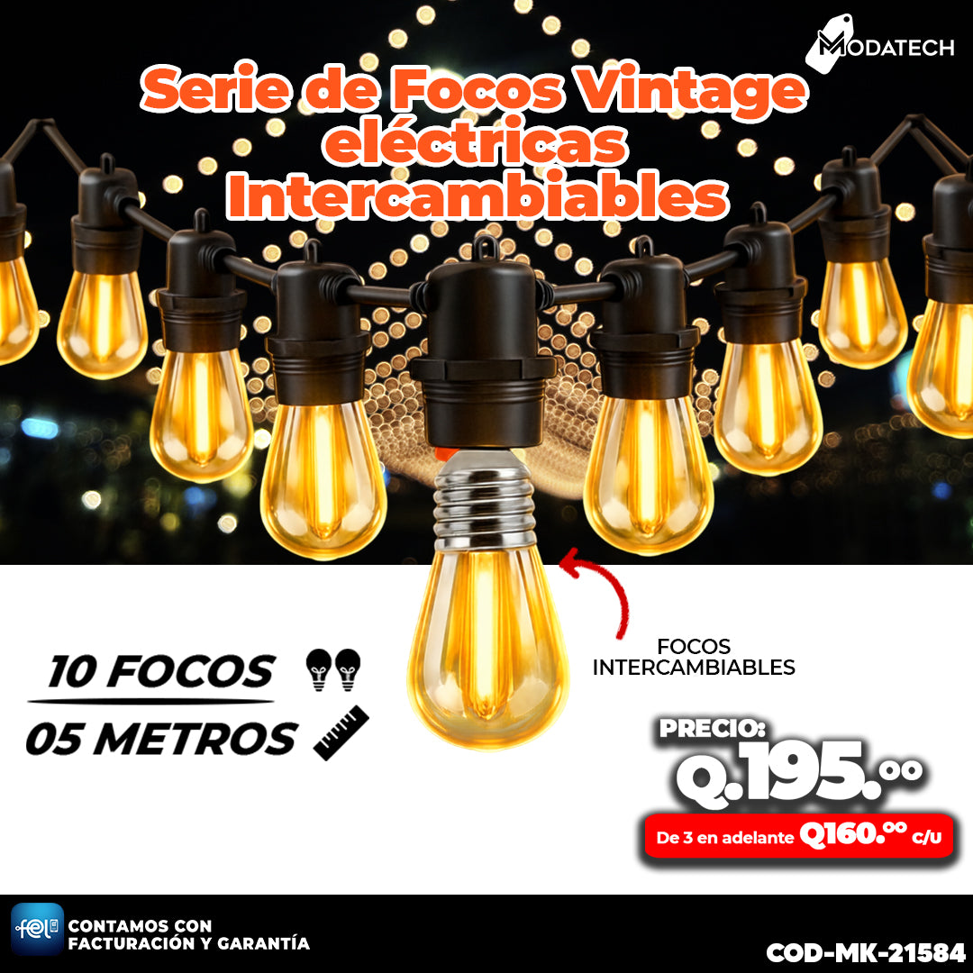 🌃🌿 Focos Vintage Eléctricos Intercambiables 🌃🌿