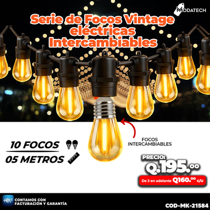 🌃🌿 Focos Vintage Eléctricos Intercambiables 🌃🌿