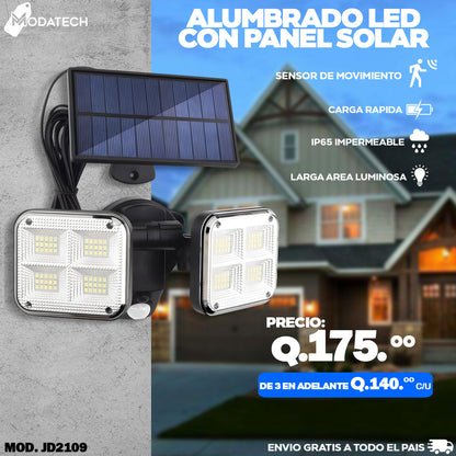 Alumbrado led con panel solar con cable de 5 mt