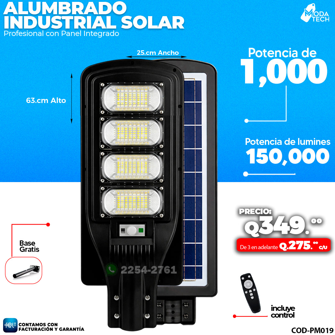 Alumbrado Solar Industrial de 1,000 Watts ☀️☀️