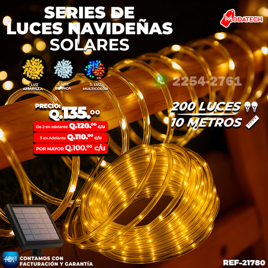 Luz Navideña color Amarillo de 200 Luces/ 10 Metros 🎇✨