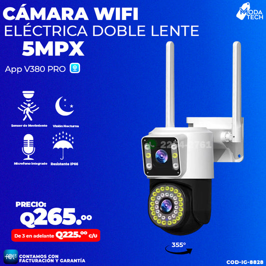 Cámara Wifi Doble lente de 5MPX ☂️✅