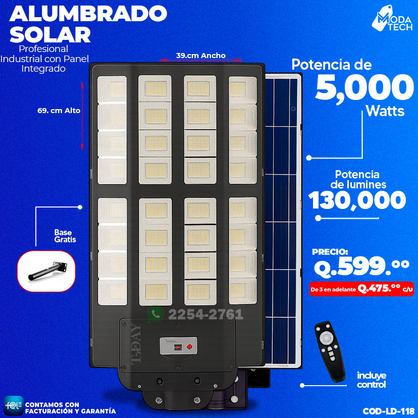 Alumbrado Solar Industrial - 5,000 WATTS 🌞💡