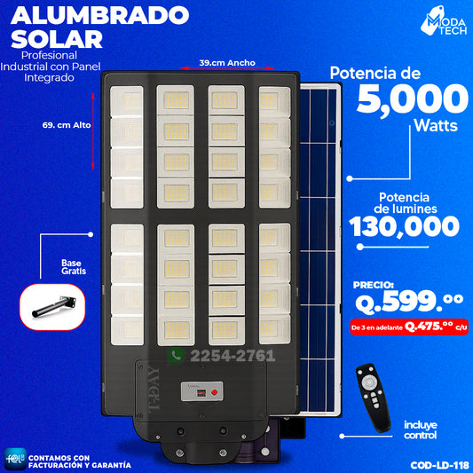 Alumbrado Solar Industrial - 5,000 WATTS 🌞💡