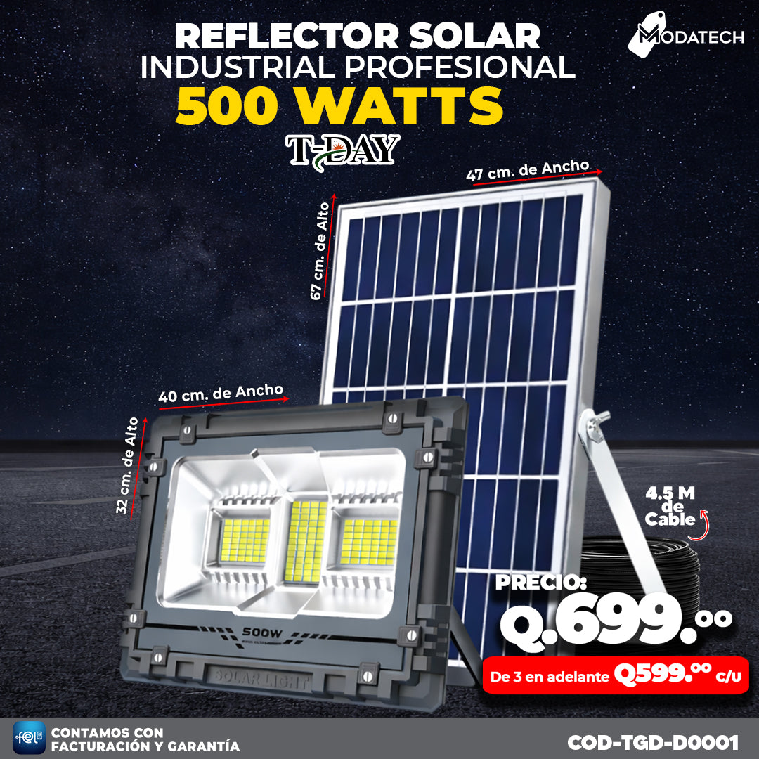 🔆 Reflector Solar Industrial T-Day de 500 🔆