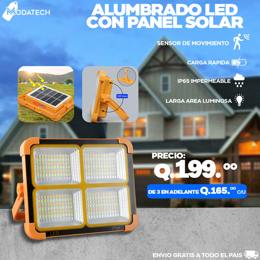 Alumbrado led con panel solar incorporado