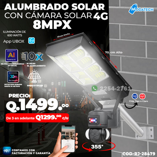 Alumbrado Solar con Cámara Solar 4G 💡