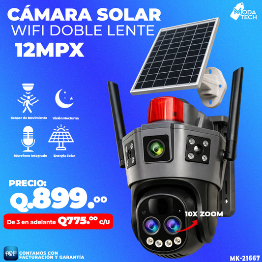📸🔆 CÁMARA SOLAR WIFI – DOBLE LENTE 12 MPX 📸🔆