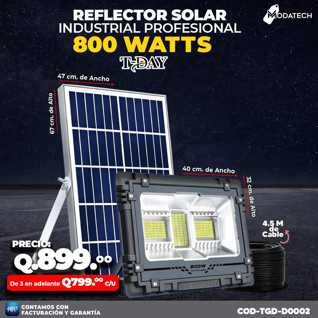 🔆 Reflector Solar Industrial T-Day de 800 🔆