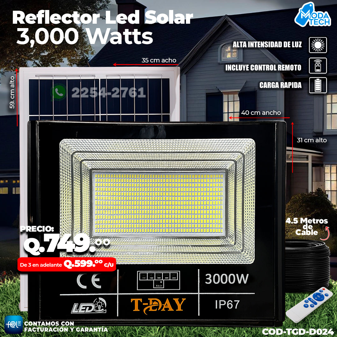 Reflector Profecional Led de 3,000 Watts