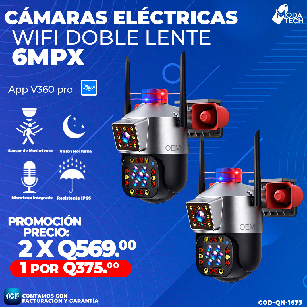 Cámaras Electricas Wifi Doble Lente 🎥