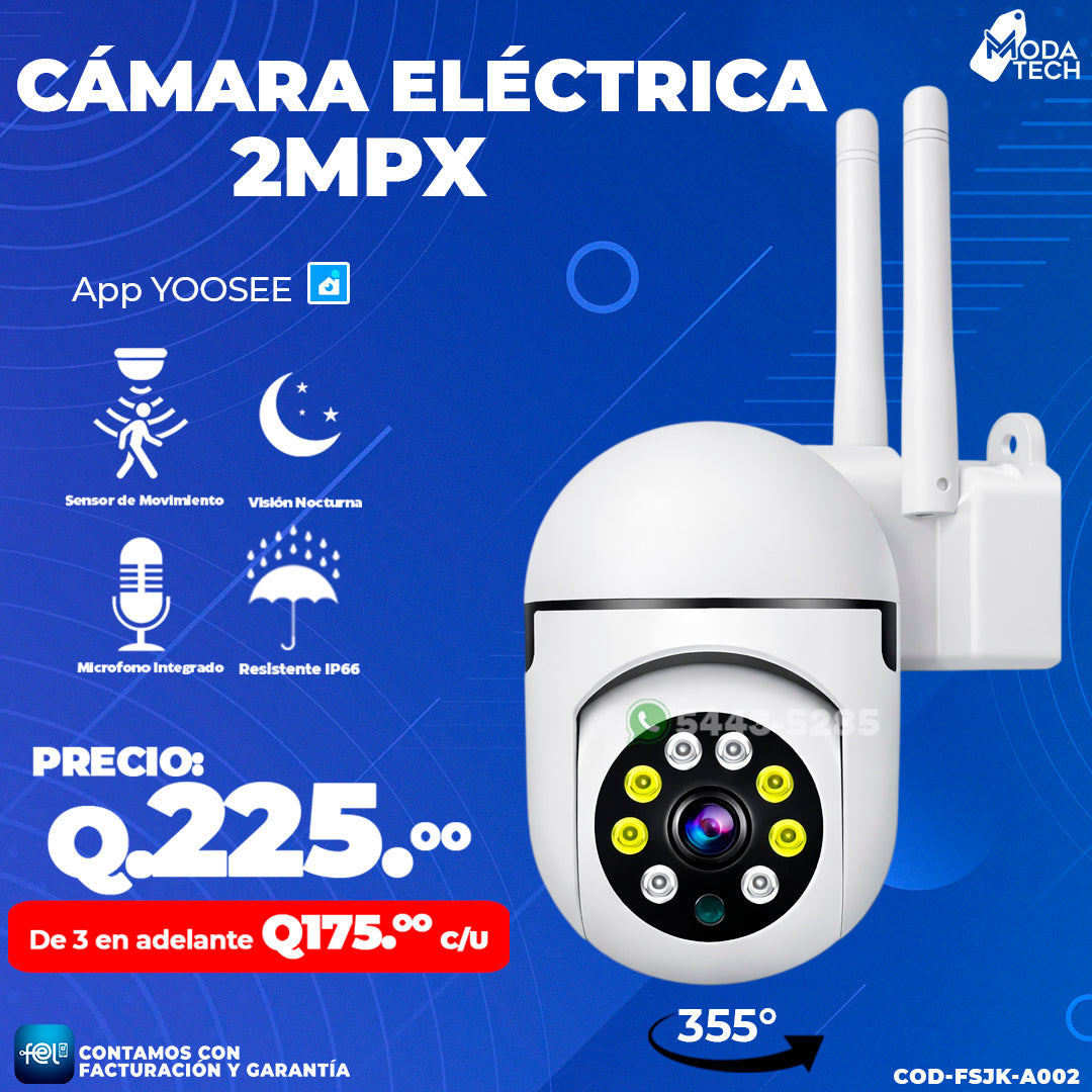 Cámara de vigilancia wifi para exteriores de 2MPX