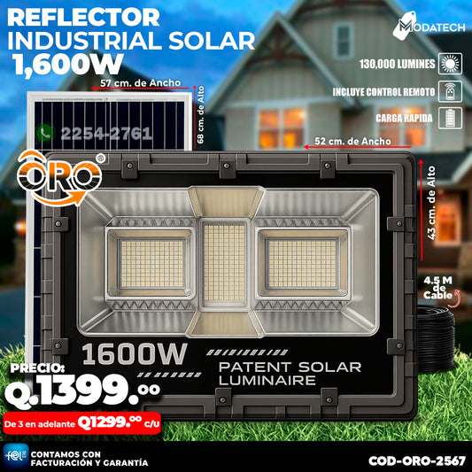 ☀️ Reflector Industrial Solar de 1,600 Watts - ORO ☀️