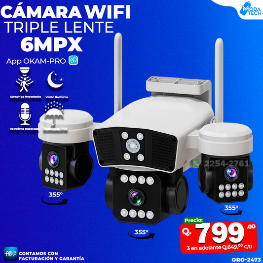 Cámara Wifi Triple Lente de 6MPX 🔥
