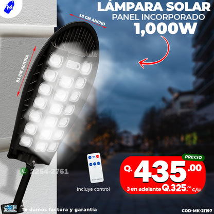 Lampara Con panel Solar de 1,000 watts ☀️🔋