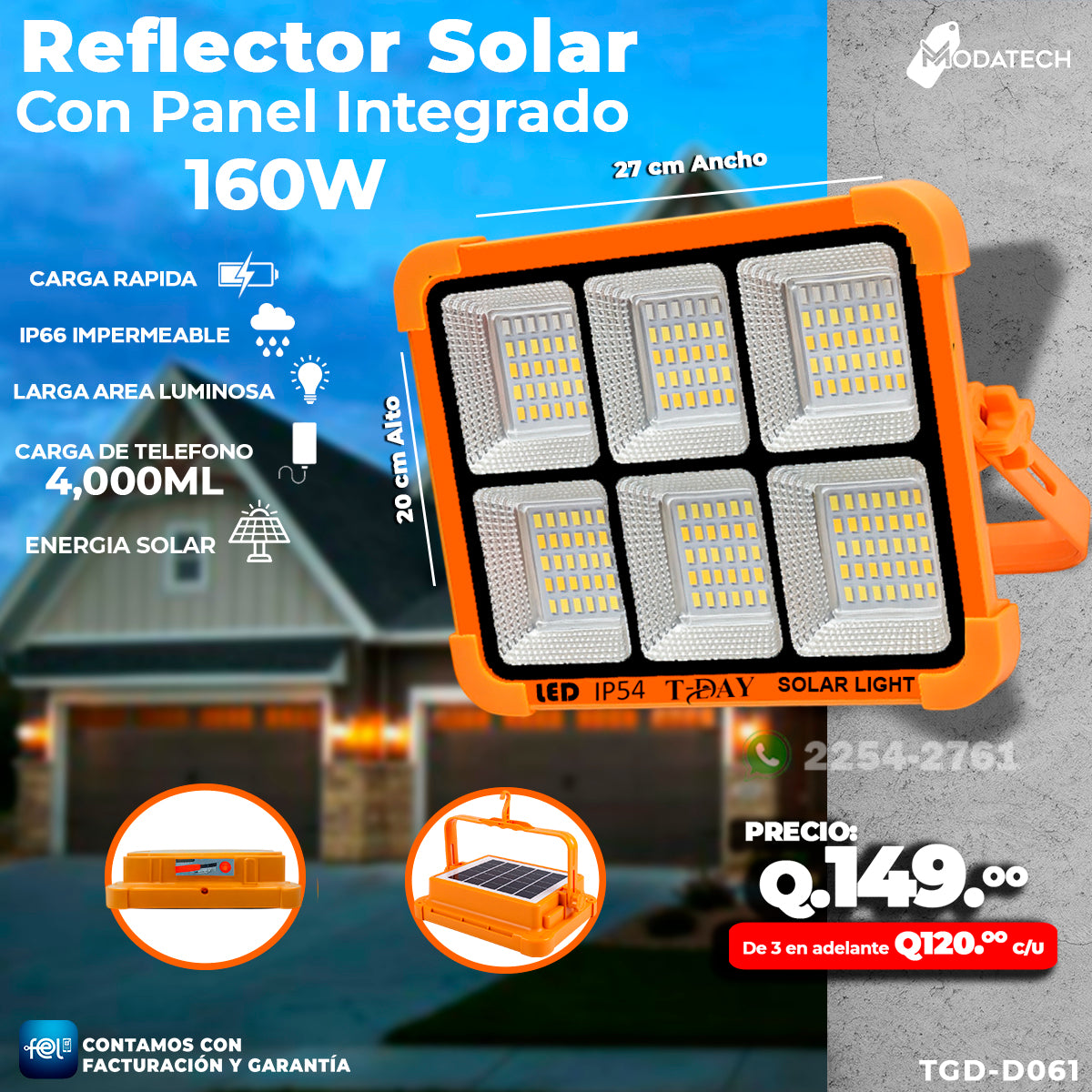 Reflector Solar  - 160 watts