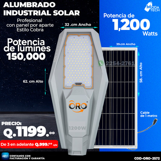 💡 Alumbrado Solar Profesional Estilo Cobra de 1,200 Watts 💡
