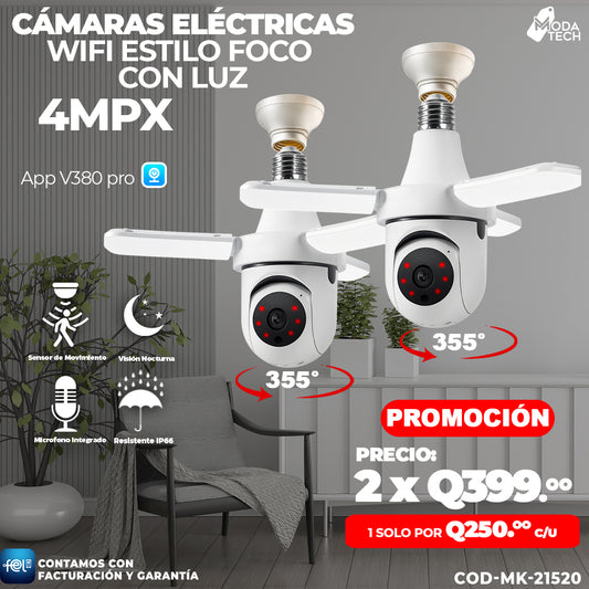 Cámaras Electricas Wifi Estilo Foco Con Luz ✨✨