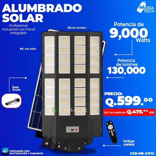 Alumbrado Solar Industrial - 9,000 WATTS 🌞💡