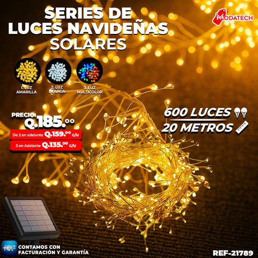 Luz Navideña color Amarilla de 600 Luces/ 20 Metros 🎇✨