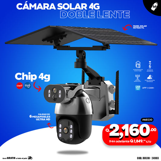 Cámara Solar con chip 4g de 6 megapixeles