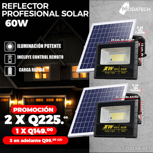 Reflectores Solares con Panel 60 Watts 🌞