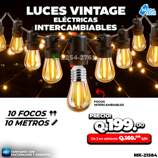 🌌🎍 LUZ VINTAGE DE 10 FOCOS | 10 METROS
