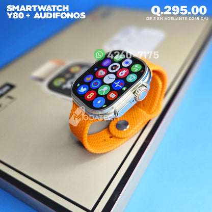 Smartwatch Y80 + Audifonos