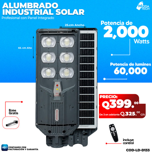 Alumbrado Solar Industrial de 2,000 Watts ☀️