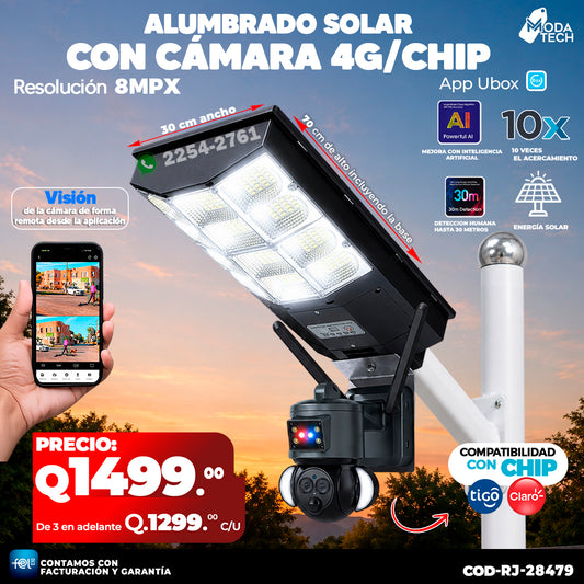 Alumbrado Solar con Cámara Solar 4G 💡