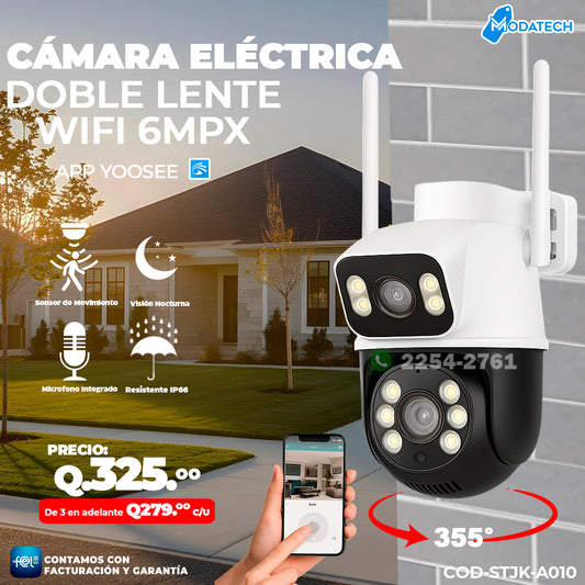 Cámara Wi-fi 2 lentes 6MPX 🌙