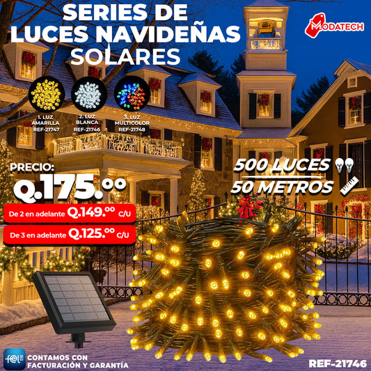 Luz Navideña color Amarillo de 500 Luces/ 50 Metros 🎇✨