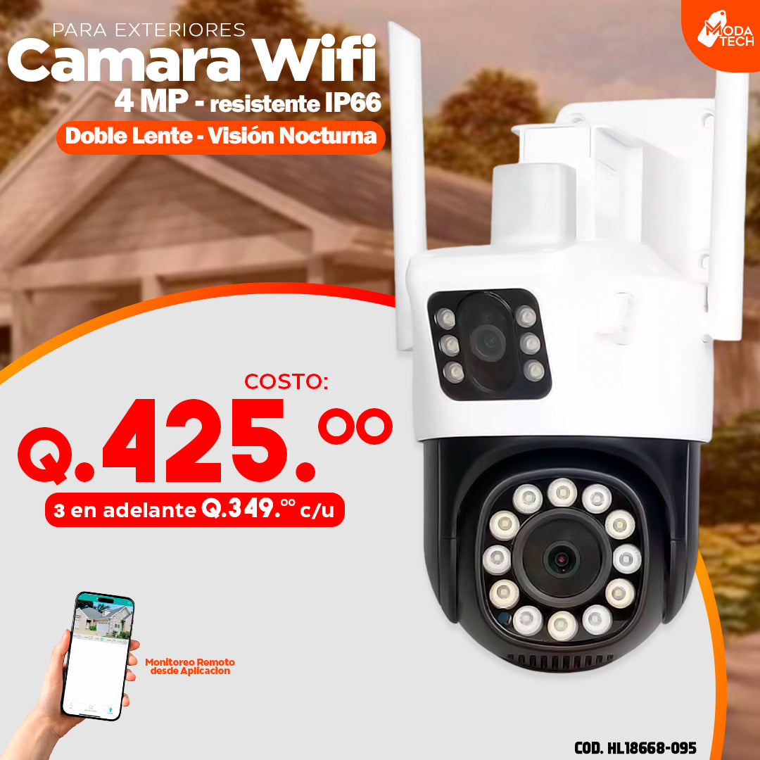 Cámara Wifi para exteriores - 4MP - IP 66