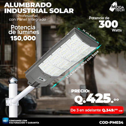 Alumbrado Solar Industrial de 300 Watts ☀️