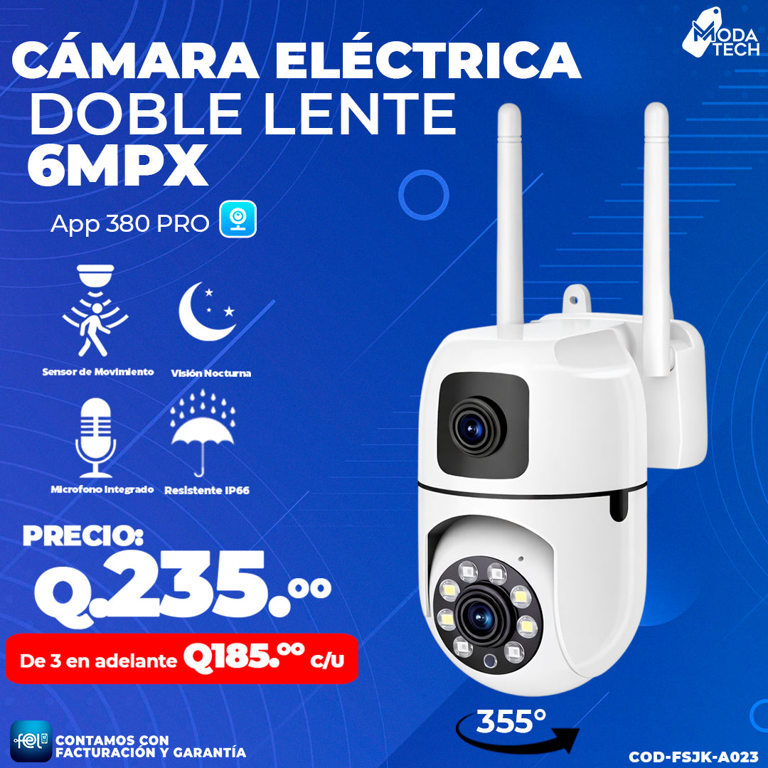 Cámara Eléctrica Doble Lente de 6MPX ☂️
