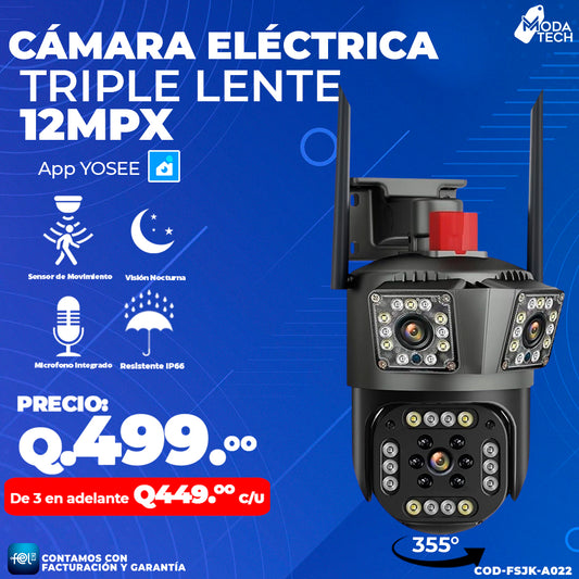 Cámara Triple Lente de 12MPX 🚶♂️