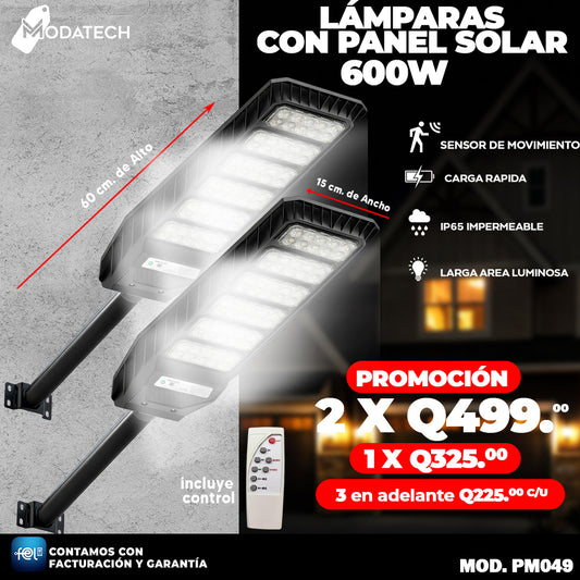 Lampara con Panel Solar de 600 Watts 🔋