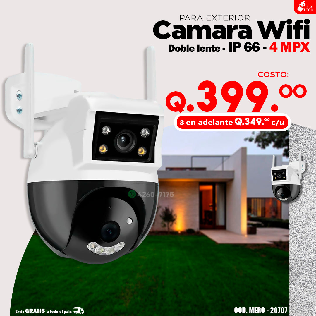 camara wifi de doble lente 4mpx