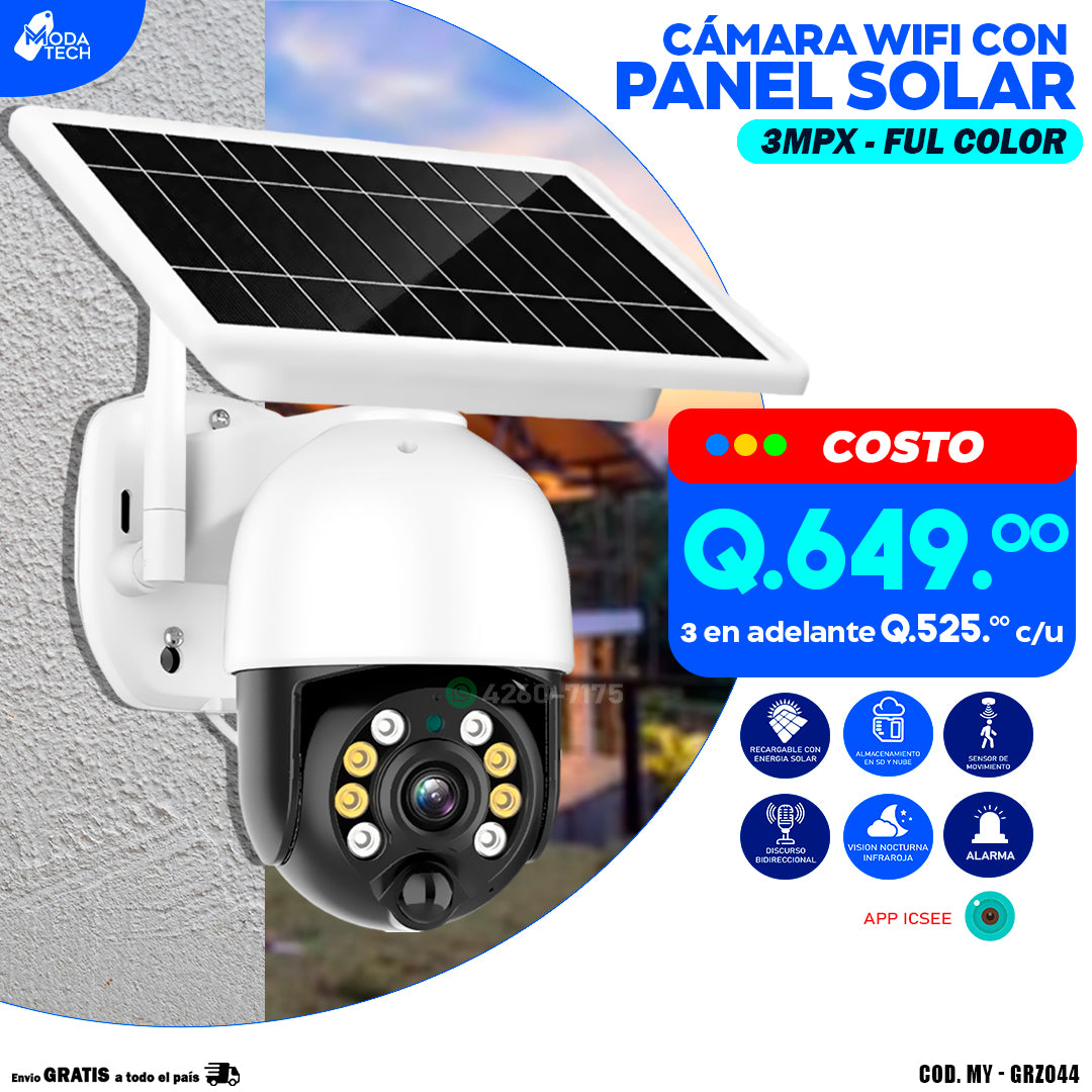 Cámara Wifi Solar 3pmx - Con luz led