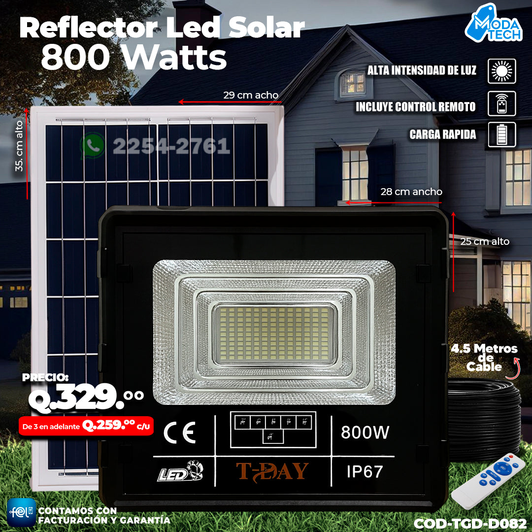 Reflector Profecional de Vidrio 800 watts 🌙