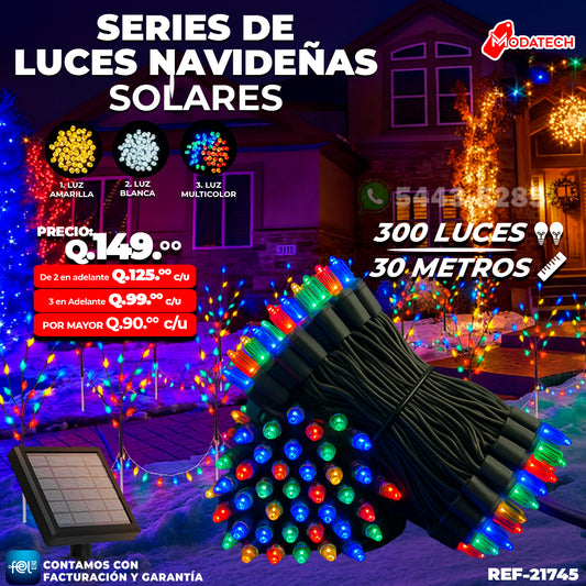 Luz Navideña color Multicolor de 300 Luces/ 30 Metros 🎇✨