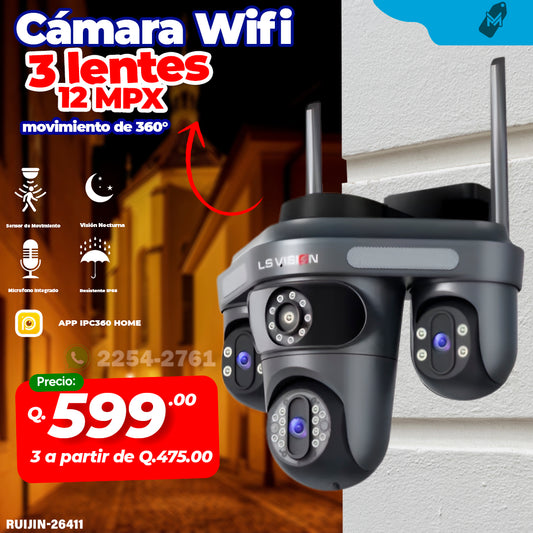 Cámara wifi 3 lentes 12MPX 26411
