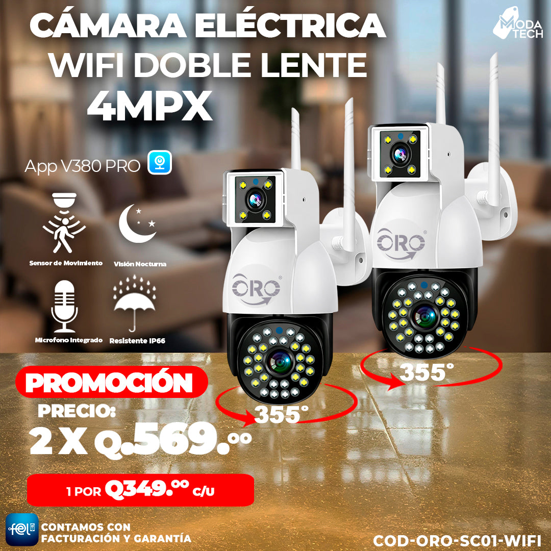 Cámaras Electricas Triple Lente 4MPX - Marca ORO🎥
