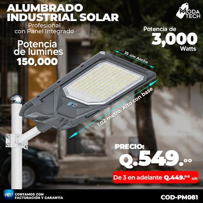 Alumbrado Solar Industrial de 3,000 Watts ☀️☀️