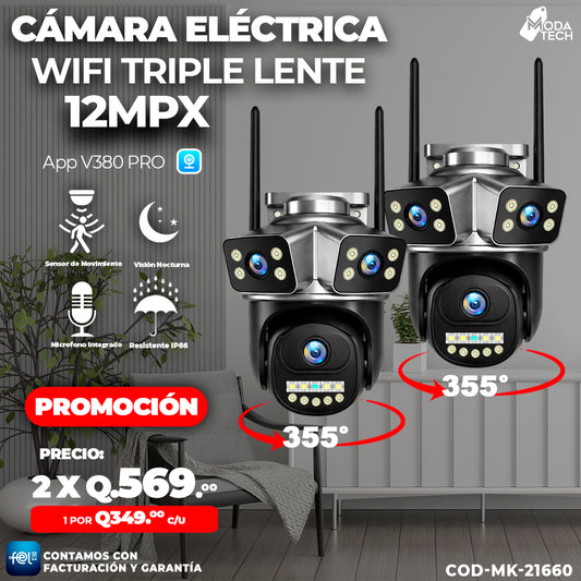 Cámaras Electricas Triple Lente 12MPX - 🎥